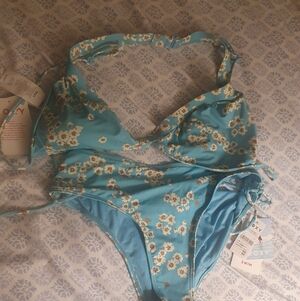 Roxy Turquoise Floral Bikini